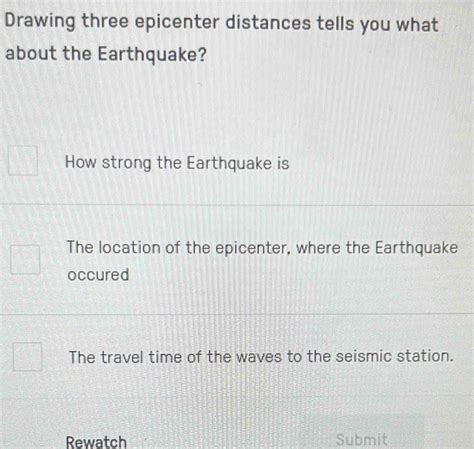 Solved Drawing Three Epicenter Distances Tells You What About The