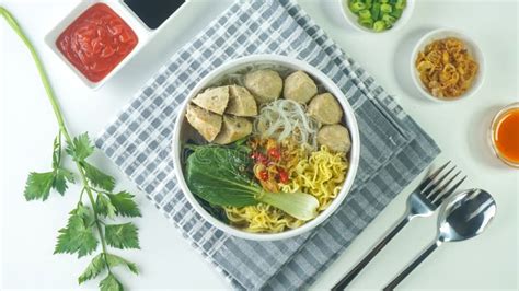 Meatball In Indonesia Known As Bakso Or Baso Served With Noodles