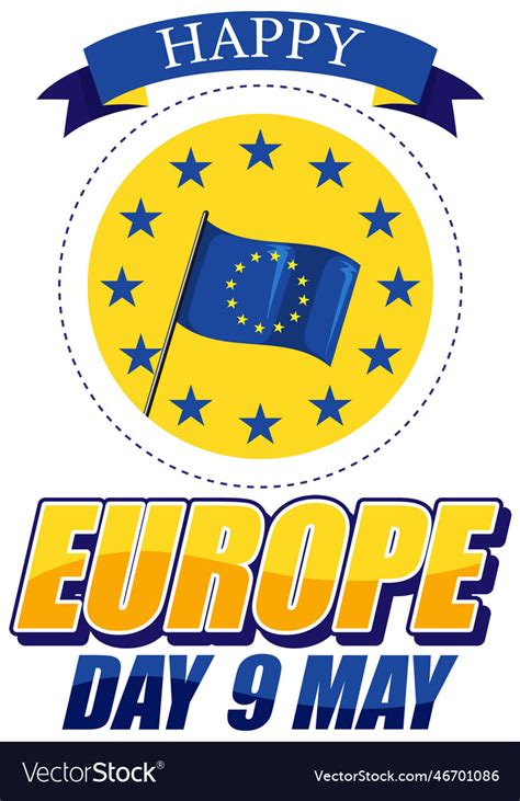 Happy europe day design for banner or poster Vector Image