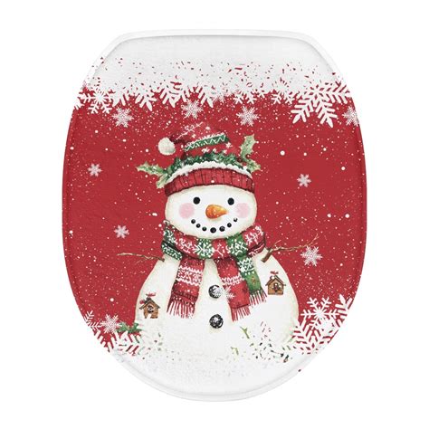 Zuxongsy Christmas Snowman Toilet Lid Covers Decorative Toilet Seat