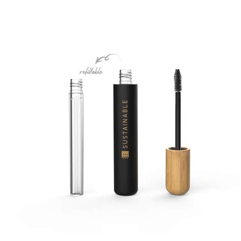 New Mascara Tube Bamboo Refillable Makeup Packaging For Sustainable