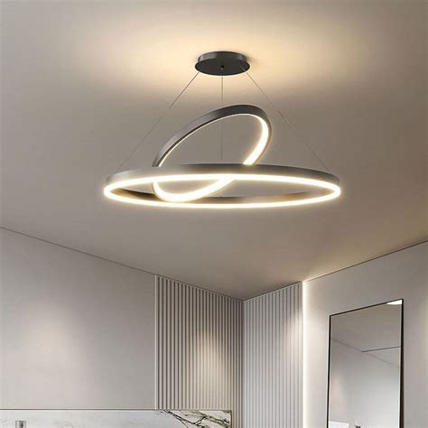 Modern Pendant Lights Circle Rings Acrylic Led Pendant Lamp For Living