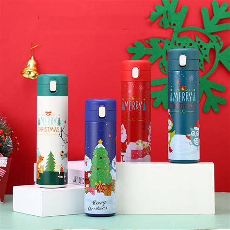 Ipree Ml Christmas Vacuum Thermos Lcd Temperature Display Water