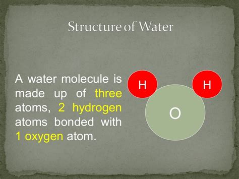 The Chemical Structure of Water