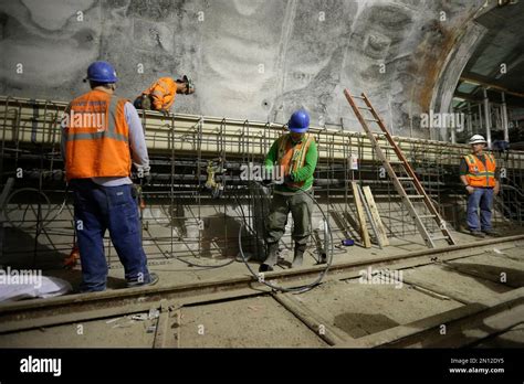 Contractors Work On The East Side Access Project Beneath Midtown