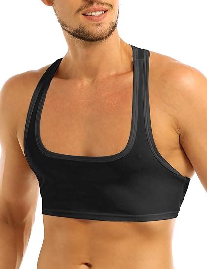 Yoojoo Men Sports Bra Crop Tank Top Vest Y Back Fitness Muscle T Shirt