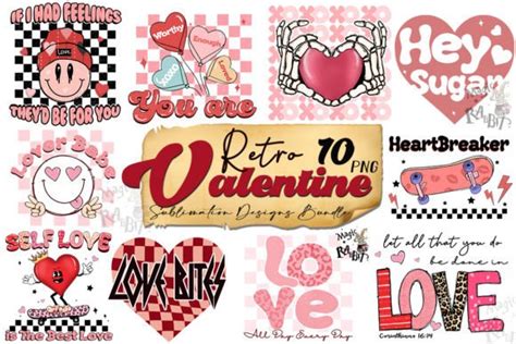 Retro Valentines Sublimation Bundle Graphic By Magic Rabbit Creative