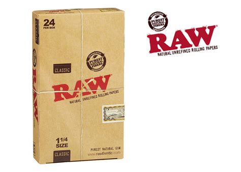 Raw Classic 1 1 4 Size Rolling Paper 24 Packs