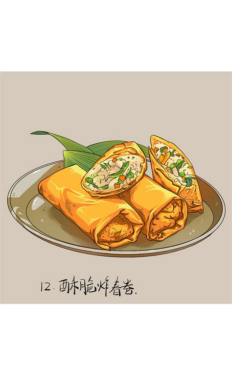 杨随便×广东包道餐饮【广东早茶食物之Ⅱ】国潮插画师杨随便 站酷zcool