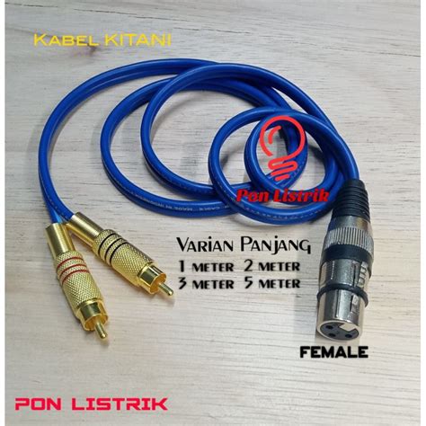 Jual Kabel Audio Xlr Pin Female To Rca L R Gold Kitani Shopee