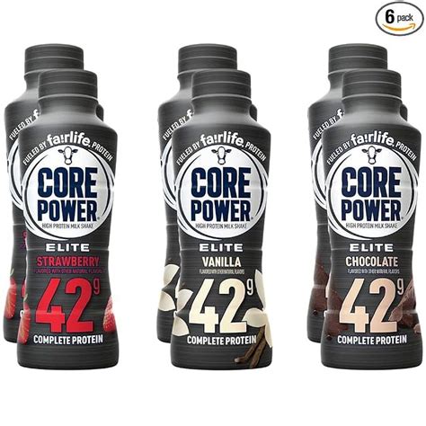 Fairlife Core Power Elite 42g High Protein Milk Shakes Variety Pack 6 Count