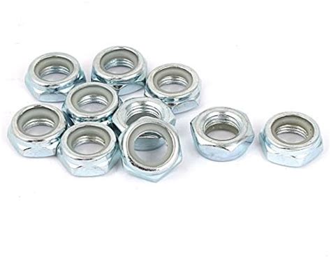 Uxcell M X Mm Zinc Plated Self Locking Nylon Insert Hex Lock Nut