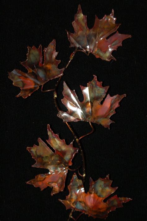 Copper Maple Leafmetal Sculpturewall Artmetal Wall Etsy Wall