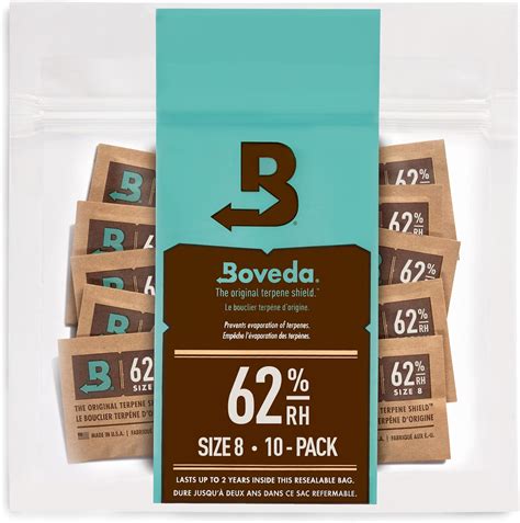 Boveda 62 Two Way Humidity Control Packs For Storing 1 Oz Size 8 10 Pack Moisture