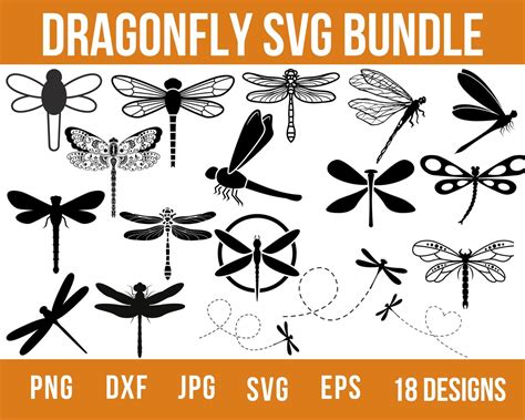 18 Dragonfly Svg Bundle Dragonfly Svg Layered Dragonfly Svg Etsy