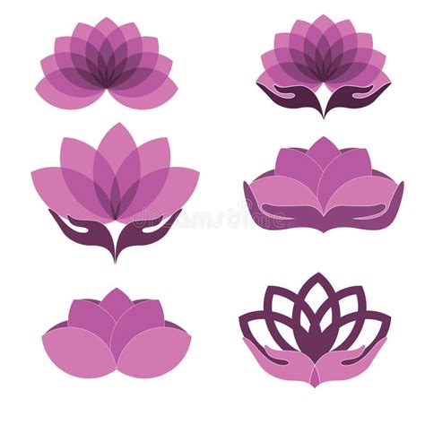 Purple Lotus Flower Logo Stock Vector Illustration Of Figures 33770367