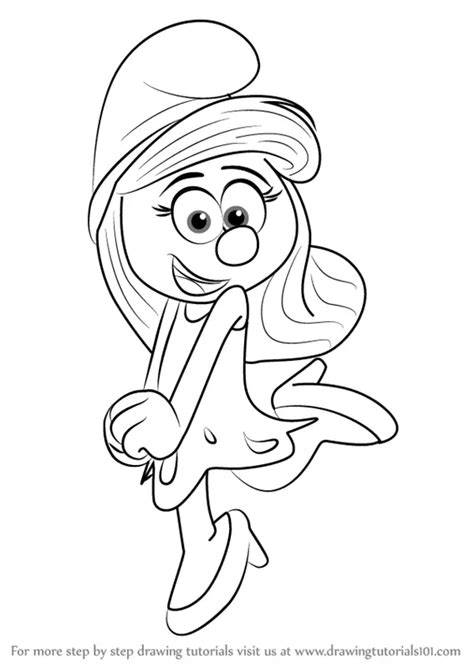 How To Draw Smurfette From Smurfs The Lost Village Smurfs The Lost Village Step By Step