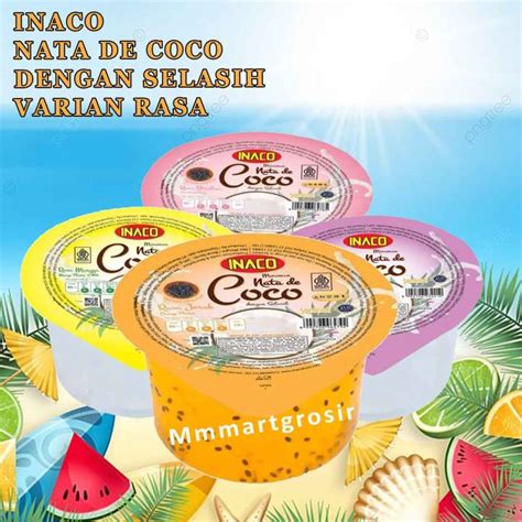 Inaco Nata De Coco Cup Minuman Coconut Selasih Minuman Flavor