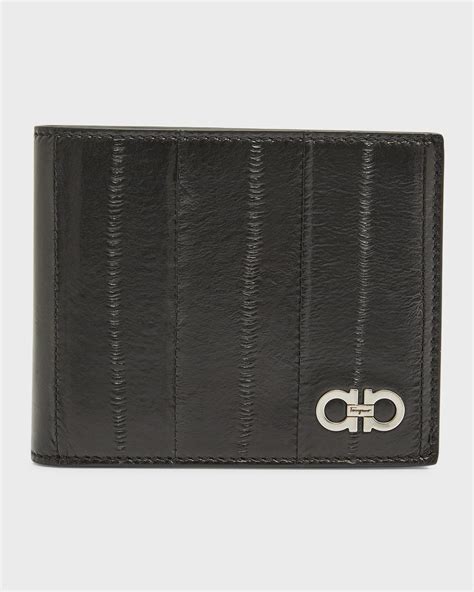 Ferragamo Men S Revival Gancio Leather Bifold Wallet Neiman Marcus