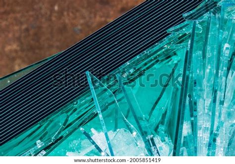 Broken Flat Glass Panes Recyclable Container Stock Photo 2005851419