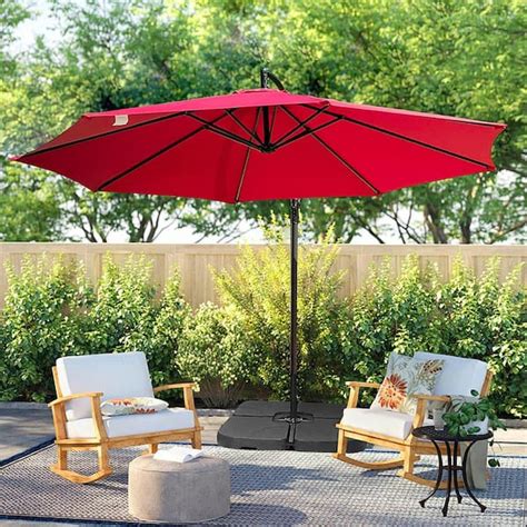 Sunrinx Ft Steel Cantilever Offset Outdoor Patio Umbrella With