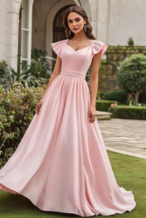 Long Empire Waist Bridesmaid Dress With Short Flutter Sleeves Empire Waist Bridesmaid Dresses