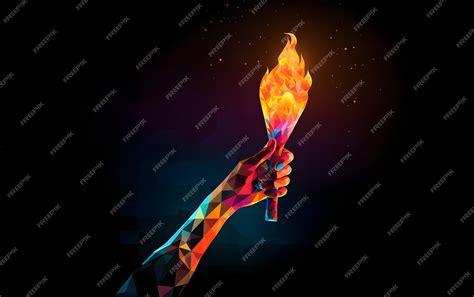 Premium AI Image | Sport games olympic Torch Flame fire