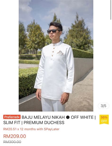 Baju Melayu Nikah Off White Songket Dunia Men S Fashion Muslim Wear