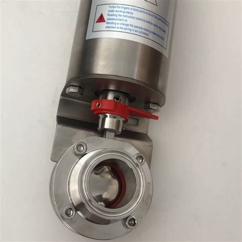 Sanitary Pneumatic Actuated Tri Clamp Ferrule Ends Butterfly Valve