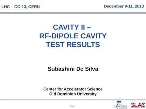 Pptx Cavity Ii Rf Dipole Cavity Test Results Dokumen Tips