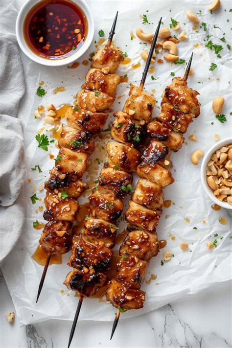 Honey Garlic Chicken Skewers Becentsational