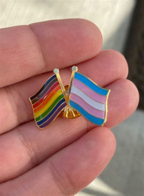 Transgender Inclusive Dual Flags Lapel Pin 1 X 34 Lgbtq Buy More And Save Ebay