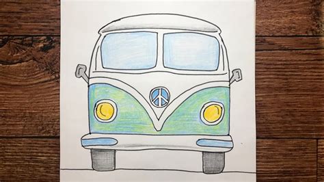 How To Draw A Vw Minibus Volkswagen Minibus Drawing Youtube