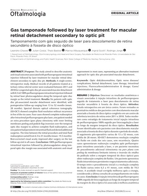 Pdf Gas Tamponade Followed By Laser Treatment For Macular Retinal