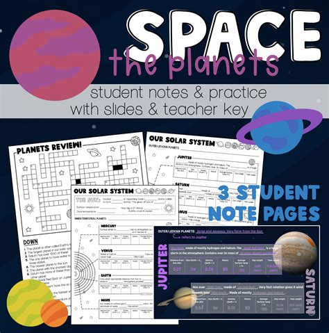 Planets Of Our Solar System Notes And Crossword Practice Made By Teachers