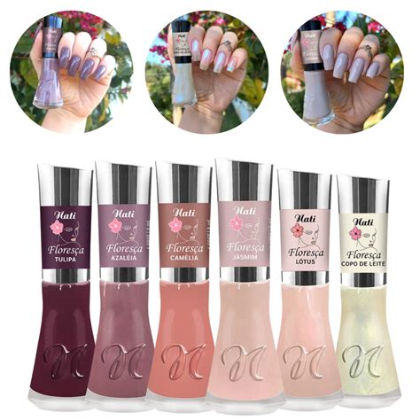 Esmaltes Kit Nati Tons Nude Cole O Flores A Completa Lan Amento