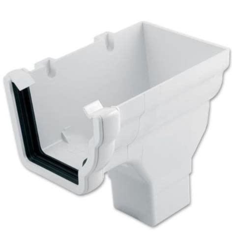 Floplast Ogee Right Hand Stop End Outlet RON3 Niagara White