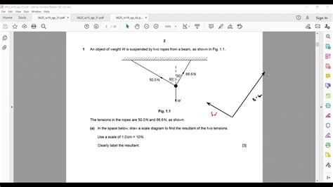 Scale Diagram Vector Addition Cambridge Igcseo Level Physics 0625