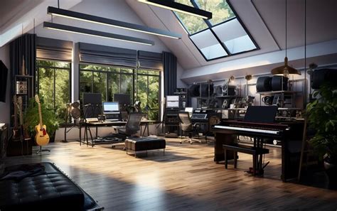 Premium AI Image | Ultrarealistic Interior Design of a Music Studio