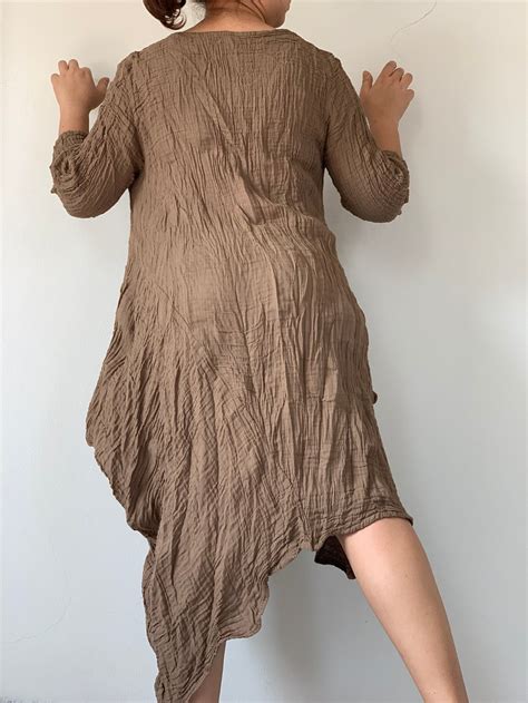 Cg0178 Cotton Gauze Long Sleeves Dress Double Gauze Cotton Etsy