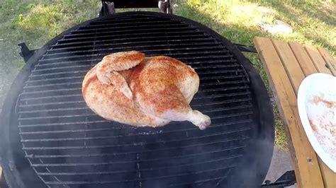 How To Do An Easy Half Smoked Chicken On The Kamado Joe Classic Youtube