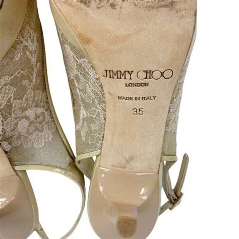 Jimmy Choo Nova Nude Beige Floral Bridal Wedding Lace Gem