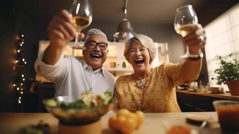 Premium Ai Image A Man And A Woman Toasting With Wine Glasses