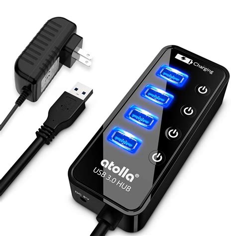 Atolla Usb Hub With Power Adapter 4 Port 204 Wx Usb Hub Usb Usb Adapter