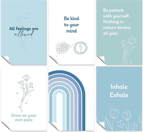 Mental Health Awareness Posters Set Of 6 A4 Poster Prints Wall Art