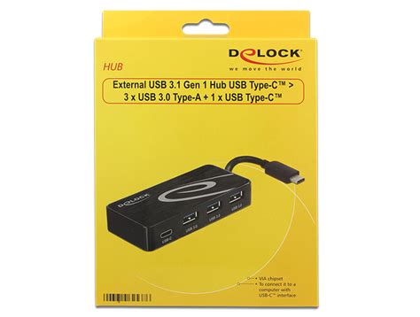 Delock Produkte 62537 Delock Externer Usb 31 Gen 1 Hub Usb Type C™ 3