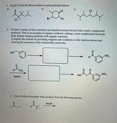 Solved Pts Circle All Stereocenters In Each Molecule Chegg