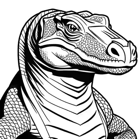 Komodo Dragon Head Coloring Page Lulu Pages