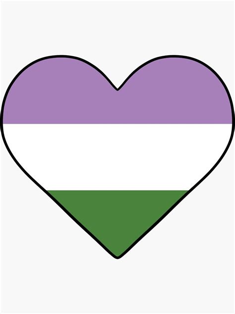 Genderqueer Pride Heart Flag Sticker For Sale By Sadnemophilist