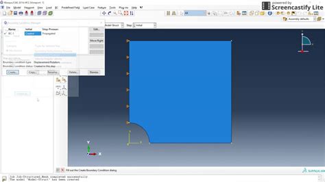 Abaqus Basicstutorial 2 Structured Mesh And Symmetry Condition Plate With A Hole Youtube